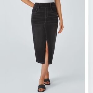 Halara Flex™High Waisted Pockets Bodycon Washed Denim Casual Midi